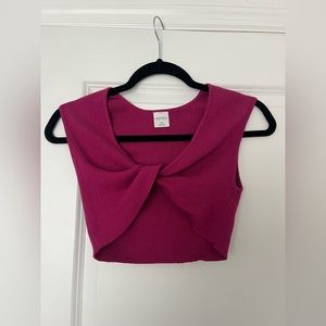 wild fable fuchsia twist crop top